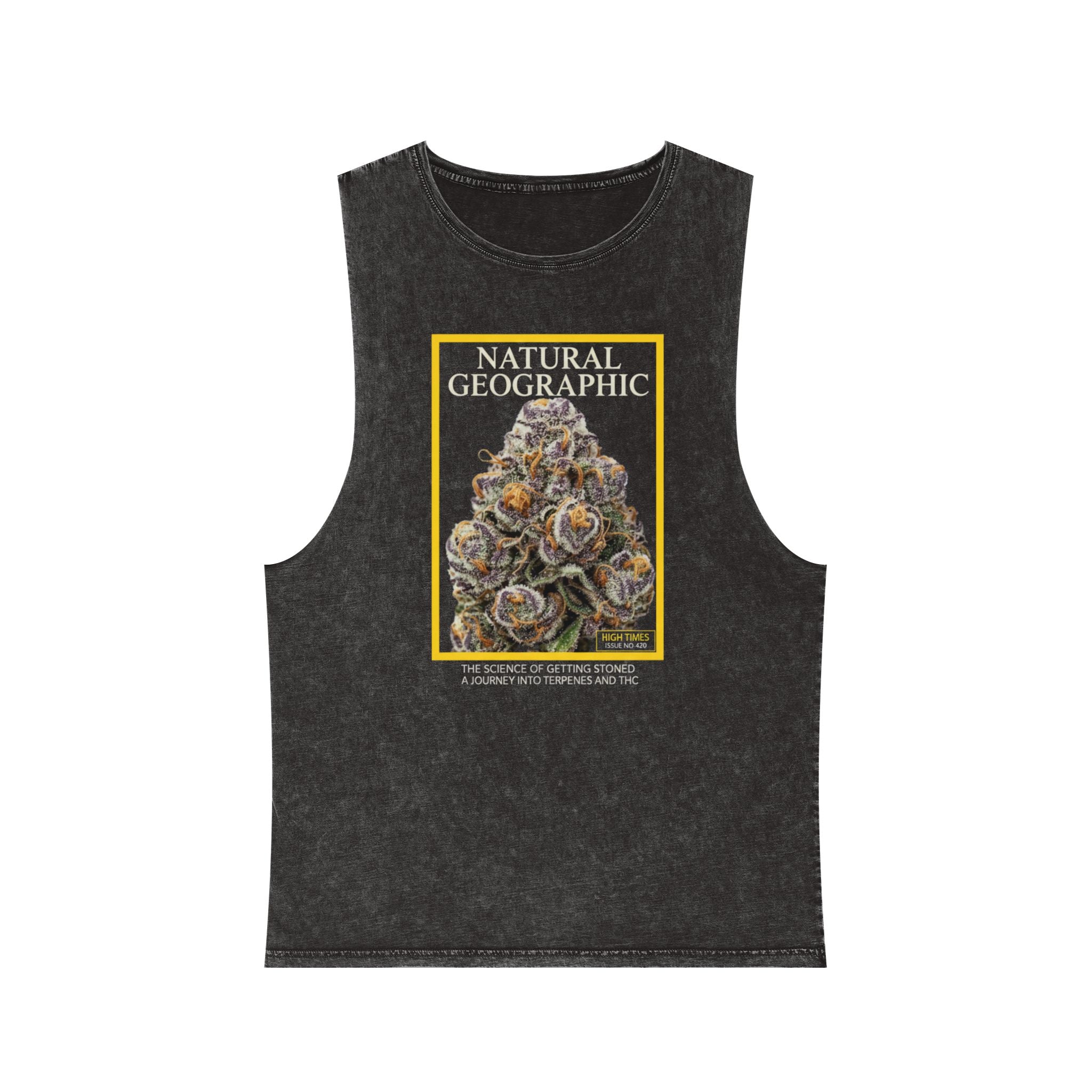 Natural Geographic Bud Tank Top — Stonewash Graphic Muscle Tee