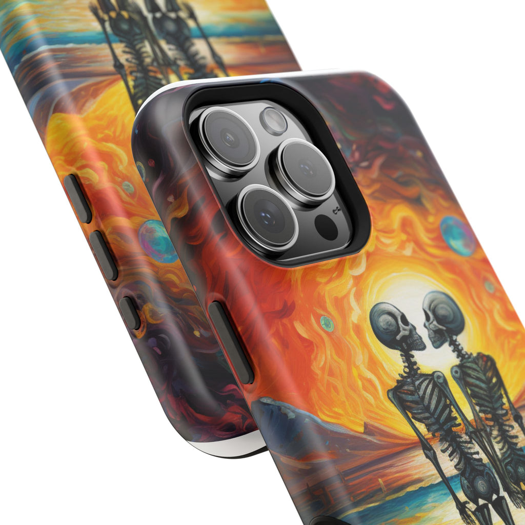 Skeleton Couple Sunset Phone Case | Magnetic Impact-Resistant Case
