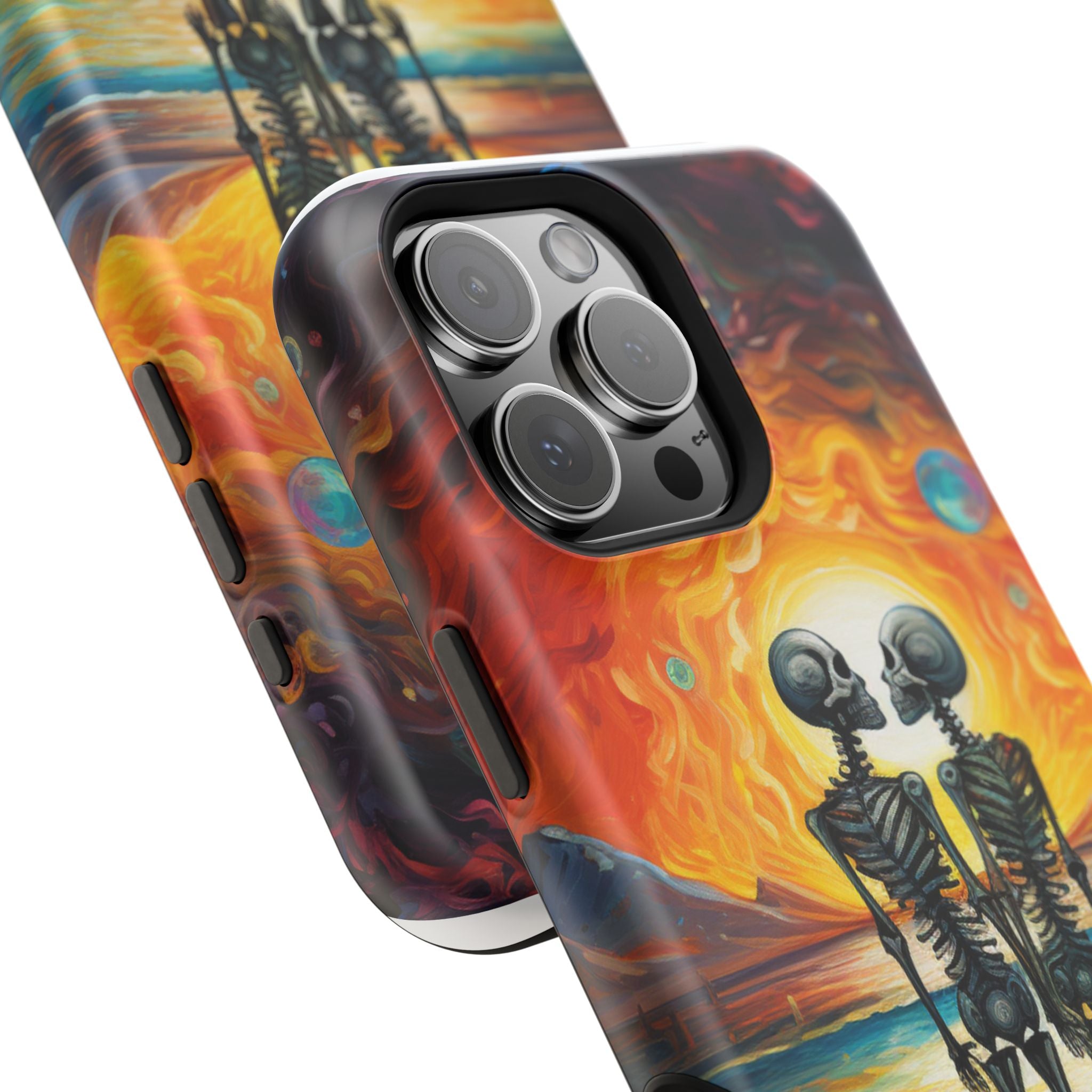 Skeleton Couple Sunset Phone Case | Magnetic Impact-Resistant Case