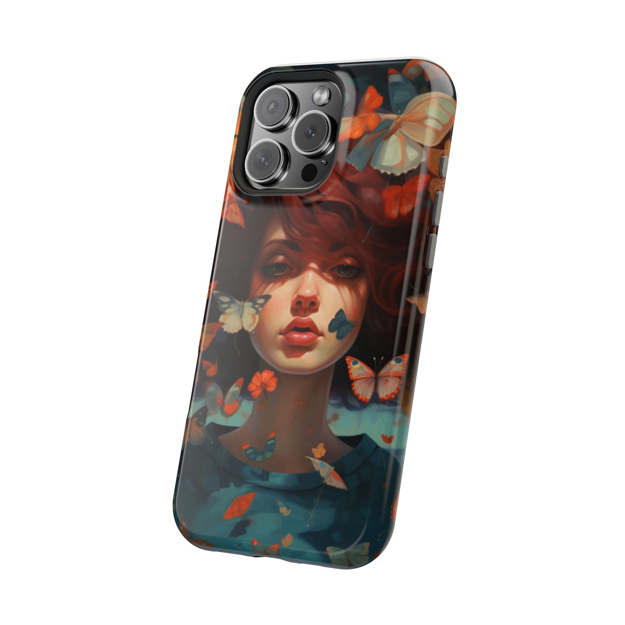 Artistic Butterfly Portrait Phone Case for iPhone & Android — Magnetic Impact-Resistant