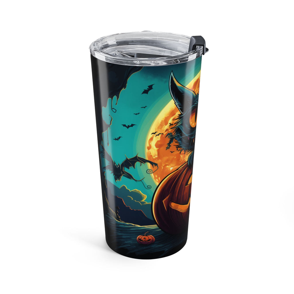 Halloween Cat Tumbler, Spooky Travel Mug, Cat Lover Gift, Fall Drinkware, Cute Halloween Cup