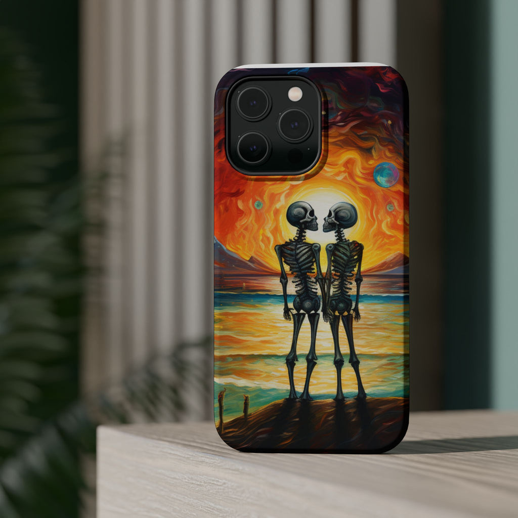 Skeleton Couple Sunset Phone Case | Magnetic Impact-Resistant Case