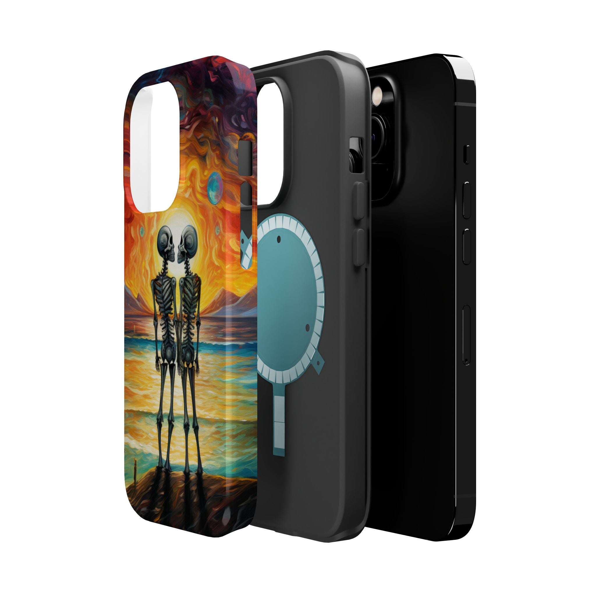 Skeleton Couple Sunset Phone Case | Magnetic Impact-Resistant Case
