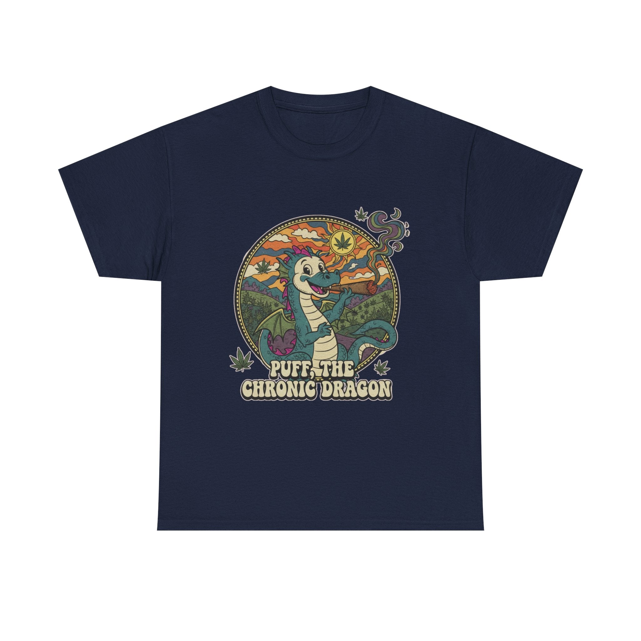 Puff the Chronic Dragon Tee | Retro Dragon Smoking 420 Design