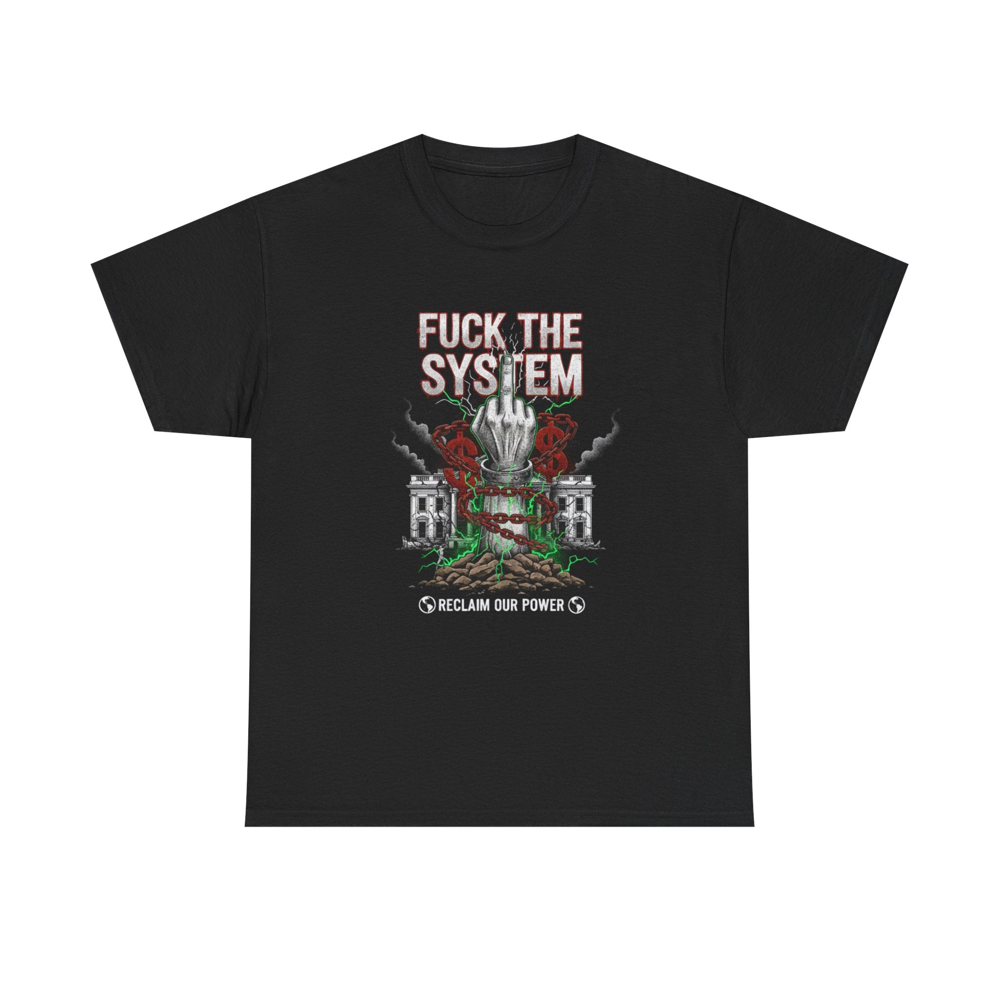Fuck the System T-Shirt | Protest Graphic Tee, Graffiti Government Design
