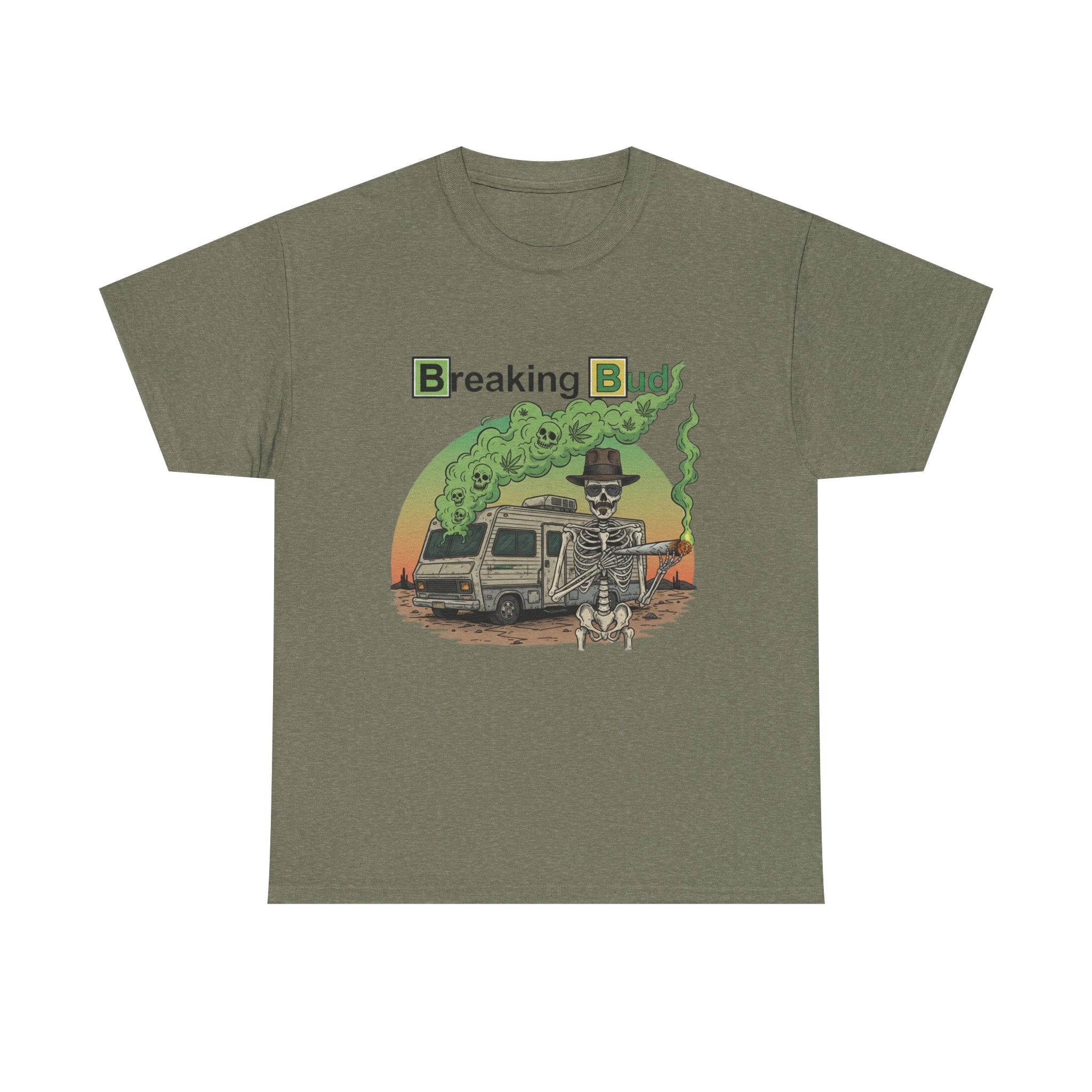 Breaking Buds Stoner Unisex Heavy Cotton Tee, Unique Casual Shirt, Perfect Gift for Fans, Festival Wear, Halloween Theme, 420
