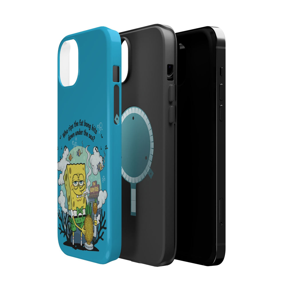 Cartoon Sponge Character with Surfboard & Beach Bong Art- Magnetic Impact-Resistant Phone Case for iPhone & Android