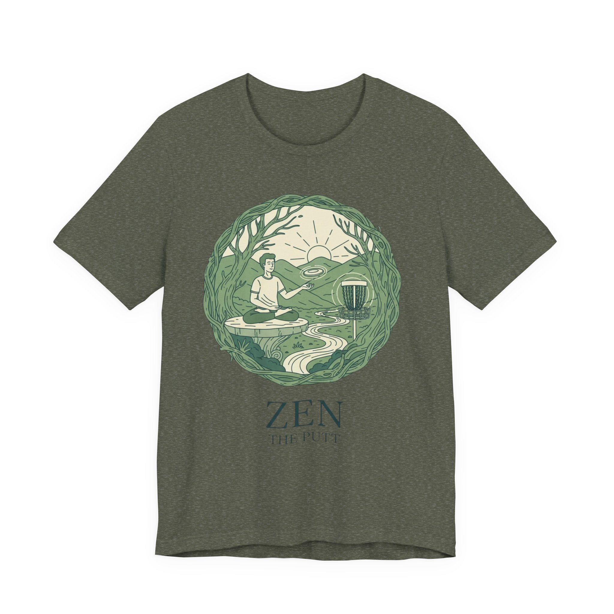 Zen Disc Golf Unisex Tee, Relaxed Fit T-Shirt for Nature Lovers, Gift for Mindfulness Practitioners, Bohemian Vibes, Stoner vibes