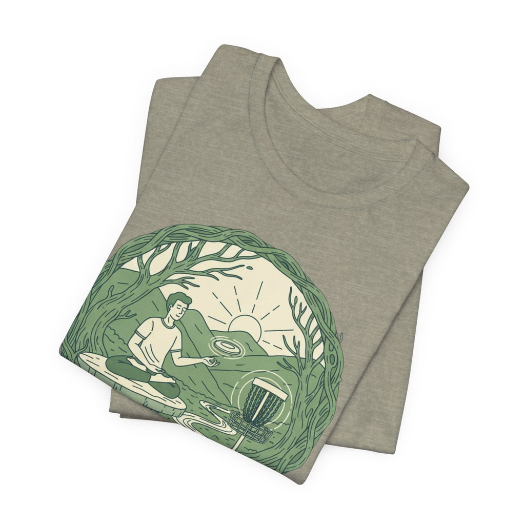 Zen Disc Golf Unisex Tee, Relaxed Fit T-Shirt for Nature Lovers, Gift for Mindfulness Practitioners, Bohemian Vibes, Stoner vibes