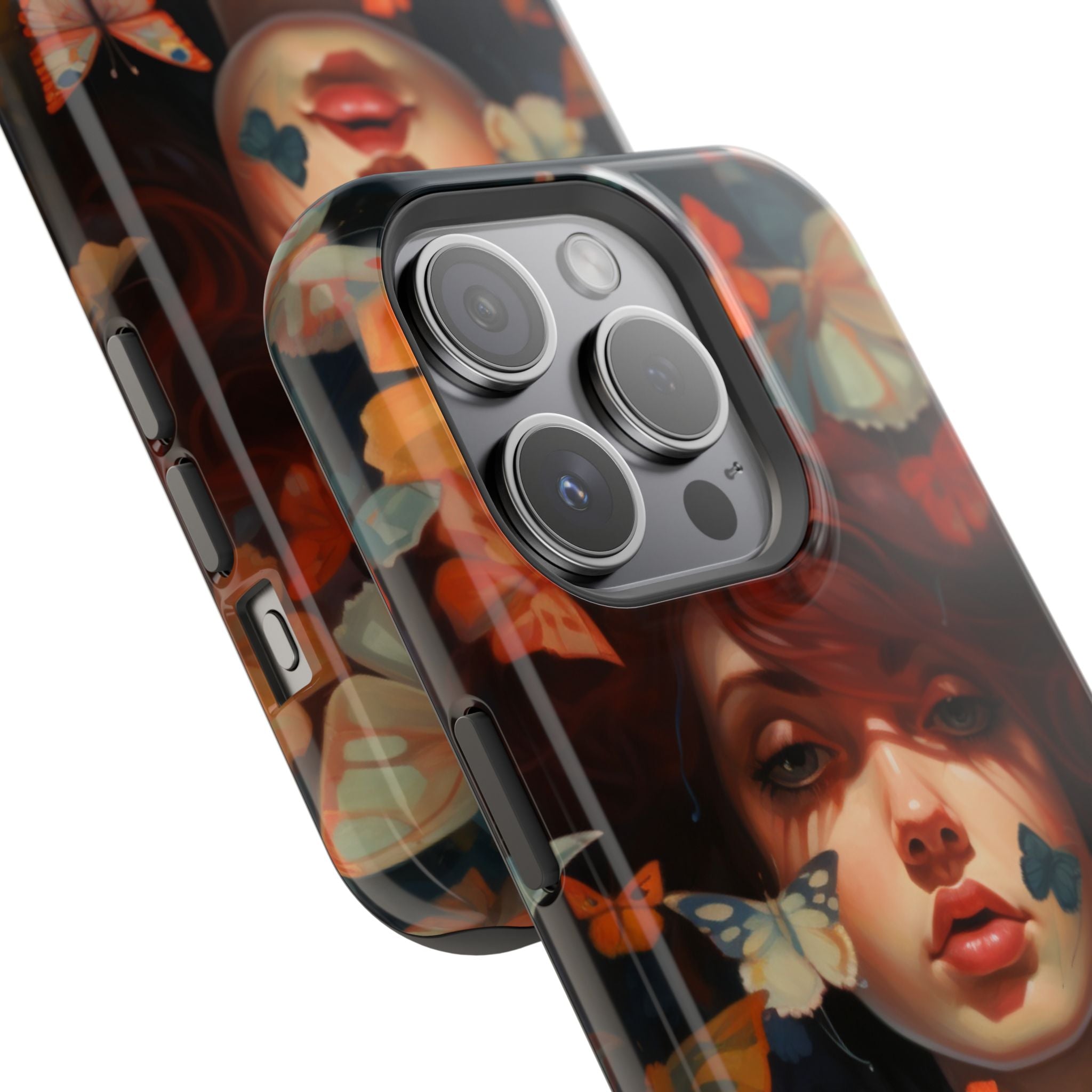 Artistic Butterfly Portrait Phone Case for iPhone & Android — Magnetic Impact-Resistant