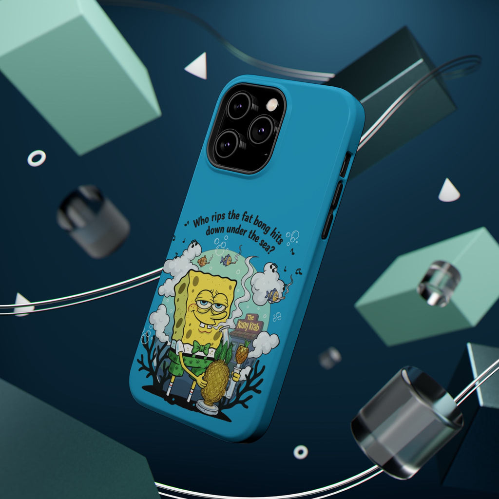 Cartoon Sponge Character with Surfboard & Beach Bong Art- Magnetic Impact-Resistant Phone Case for iPhone & Android