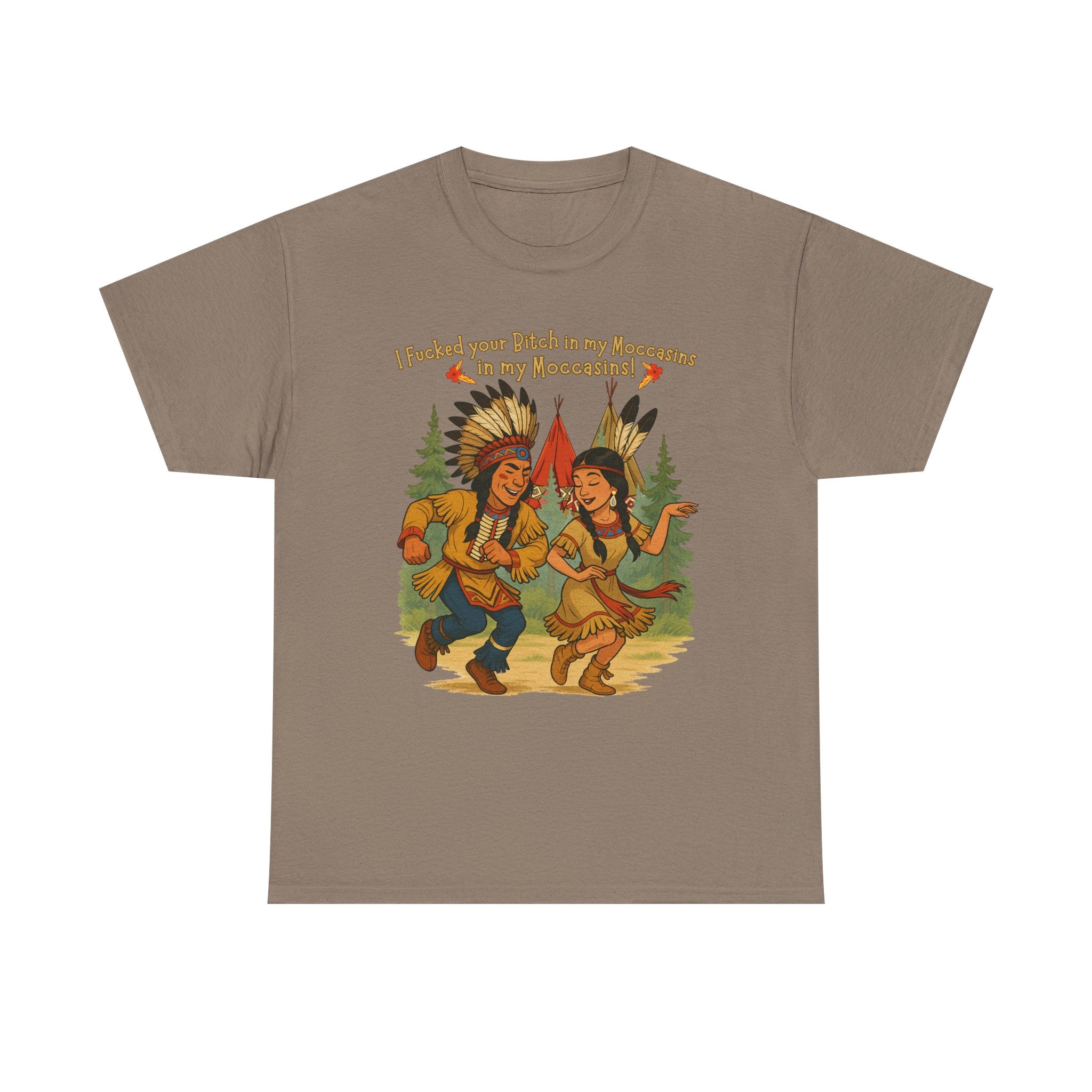 Vintage Native American Couple Dancing T-Shirt | Retro Campfire Illustration, Raunchy comedy IYKYK