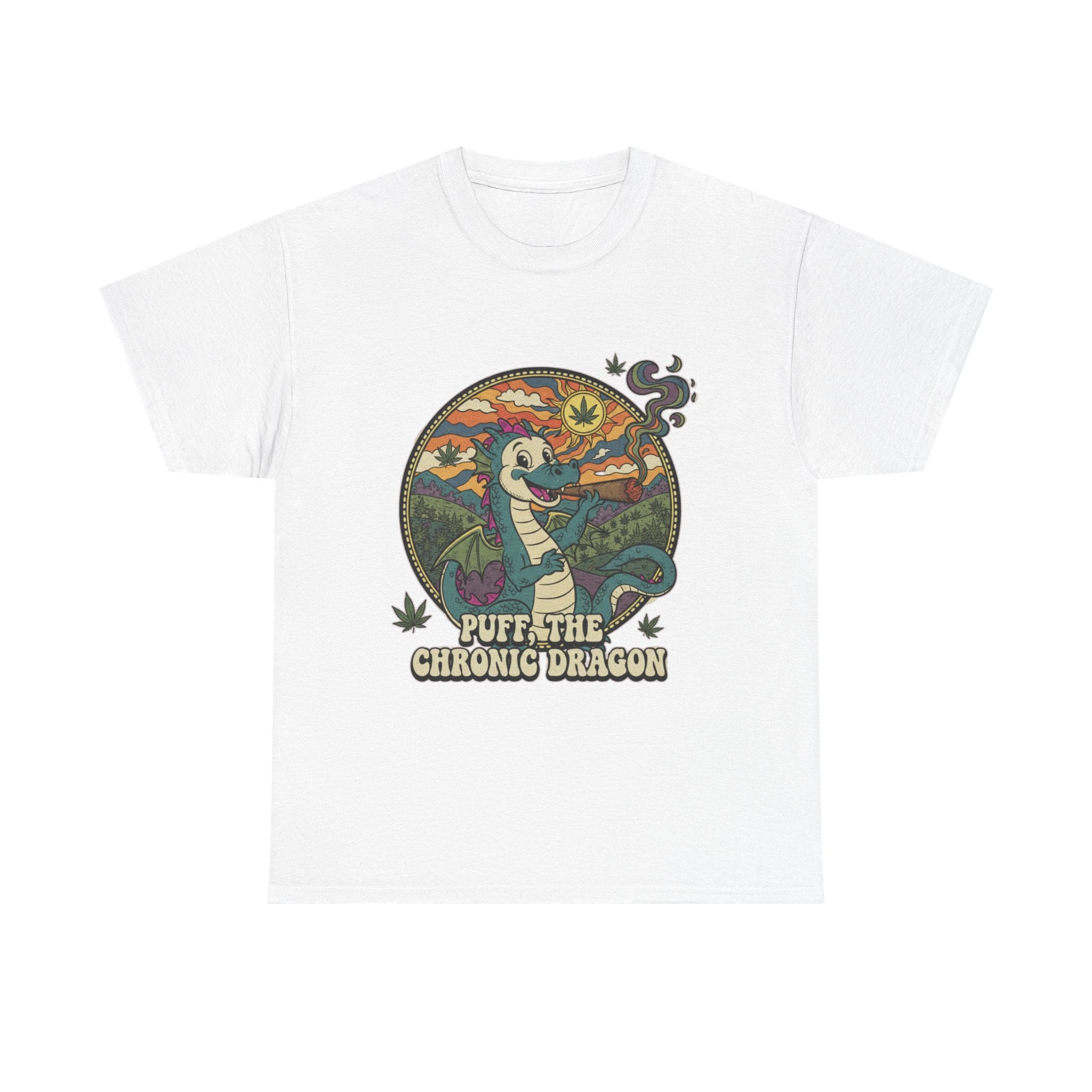 Puff the Chronic Dragon Tee | Retro Dragon Smoking 420 Design