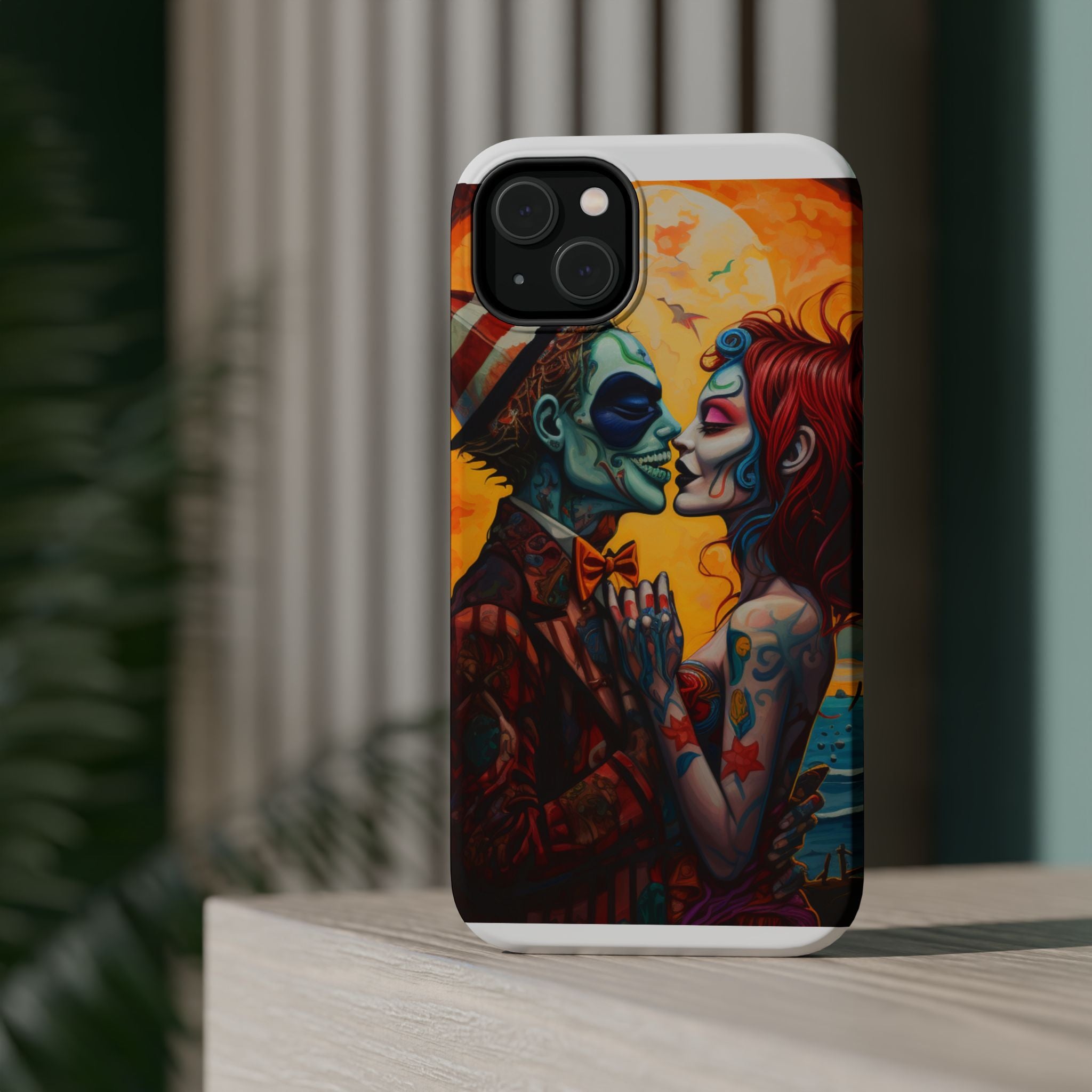 Magnetic Phone Cases - Spooky Lovers Art, Halloween Gifts, Unique Phone Covers, Artistic Phone Accessories, Colorful iPhone Cases