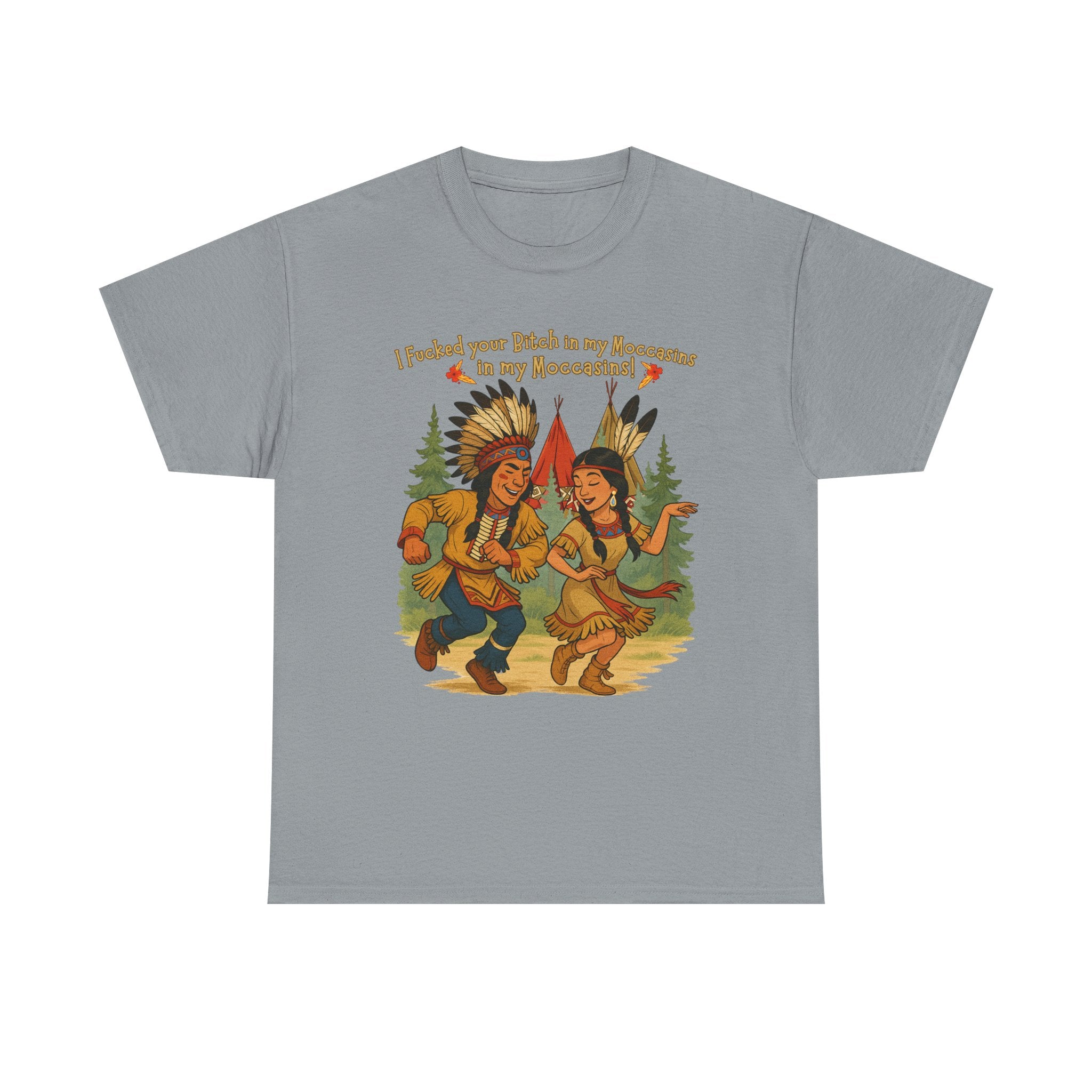 Vintage Native American Couple Dancing T-Shirt | Retro Campfire Illustration, Raunchy comedy IYKYK