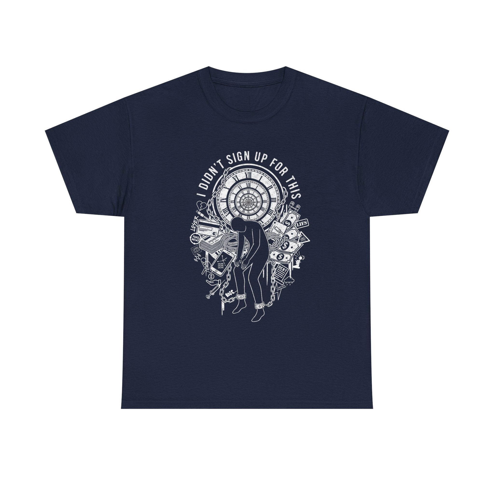 I Didnt Sign Up For This T Shirt Surreal Burnout Drowning Figure Existential Graphic Tee