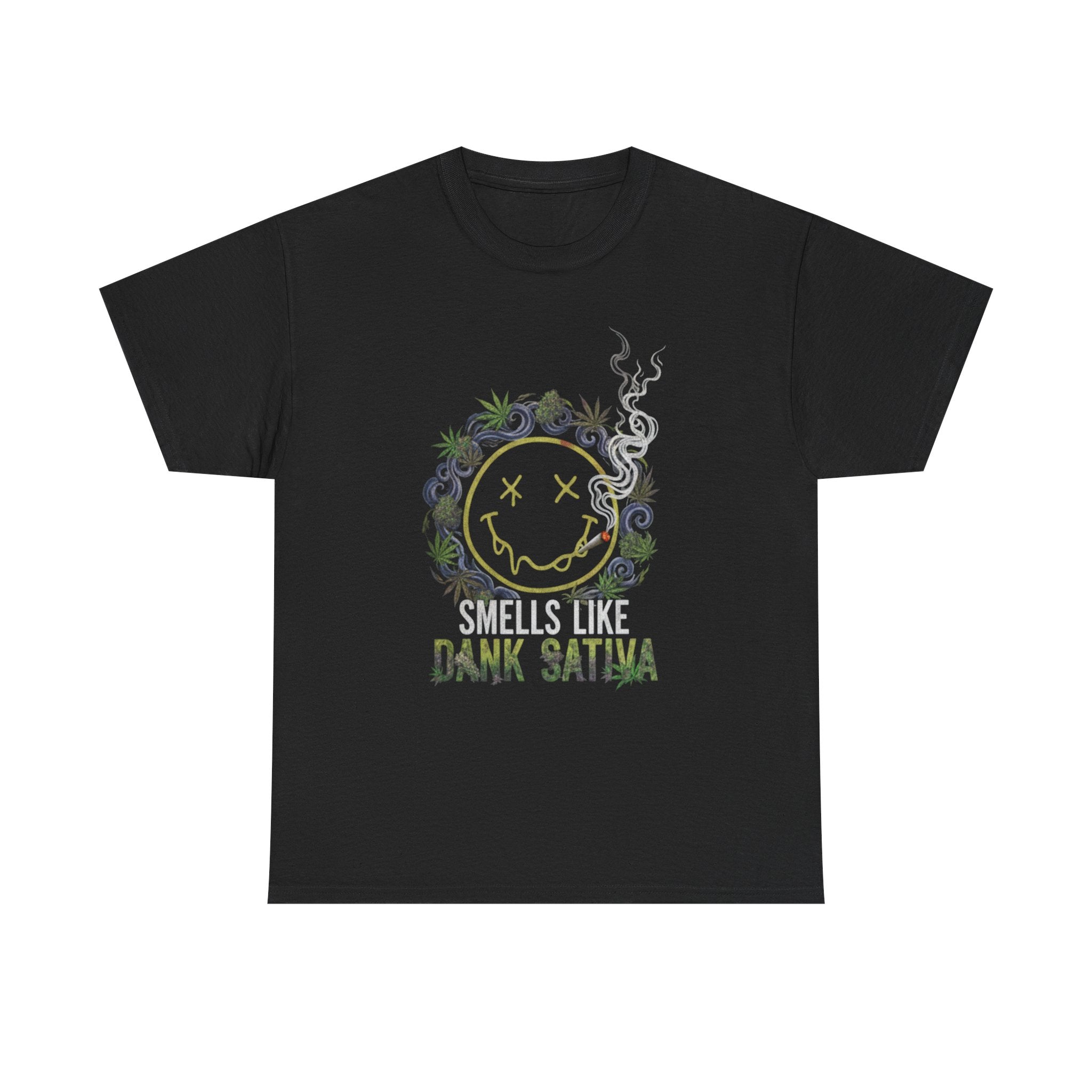 Retro Grunge Smiley 420 Tee | Stoner Humor T-Shirt