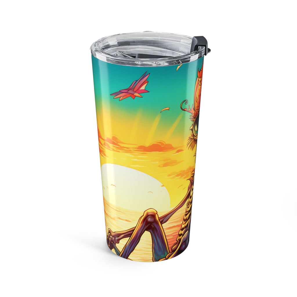 Cool Vibes Skeleton Tumbler - 20oz Travel Cup, Summer Drinkware, Beach Accessories, Skull Art, Party Gift