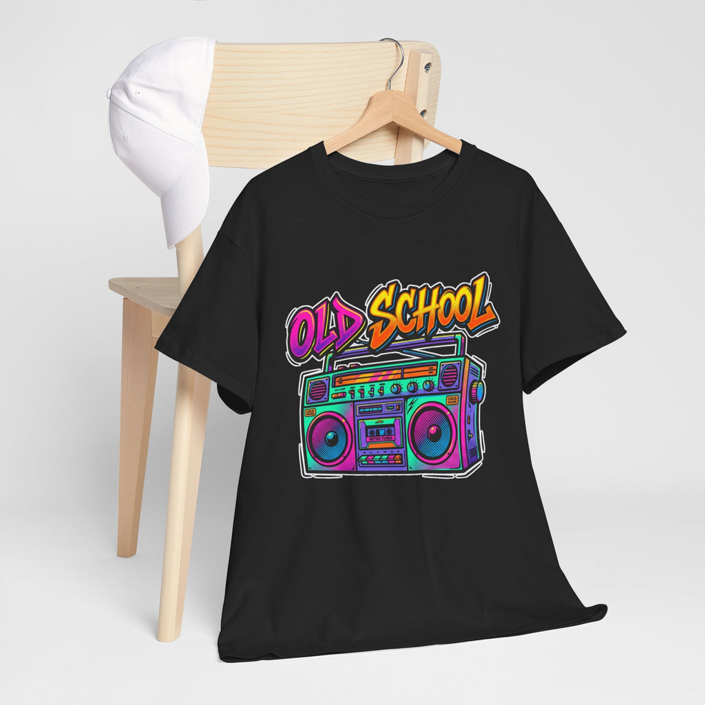 Old School Boombox Tee — Retro 80s Vintage Radio Graphic T-Shirt