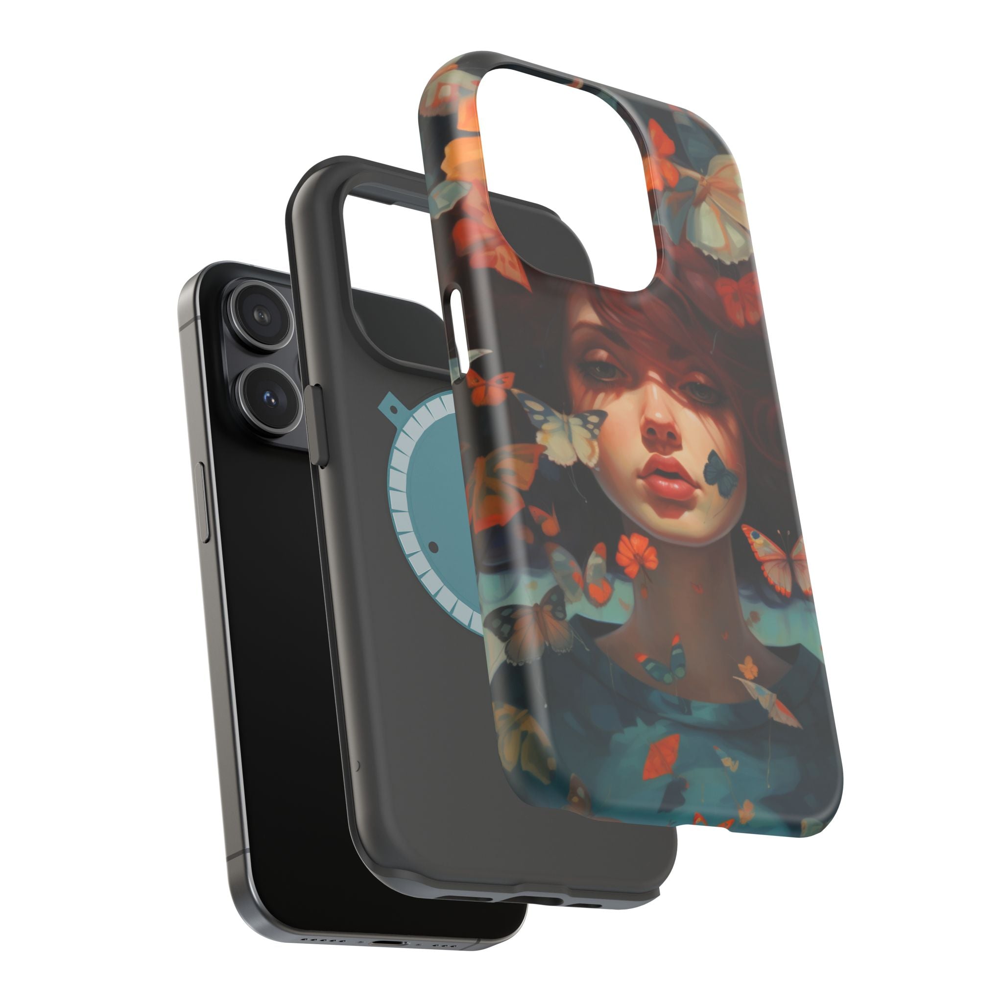 Artistic Butterfly Portrait Phone Case for iPhone & Android — Magnetic Impact-Resistant