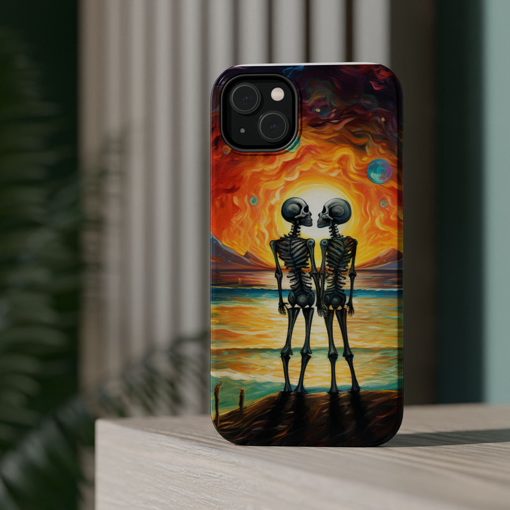Skeleton Couple Sunset Phone Case | Magnetic Impact-Resistant Case