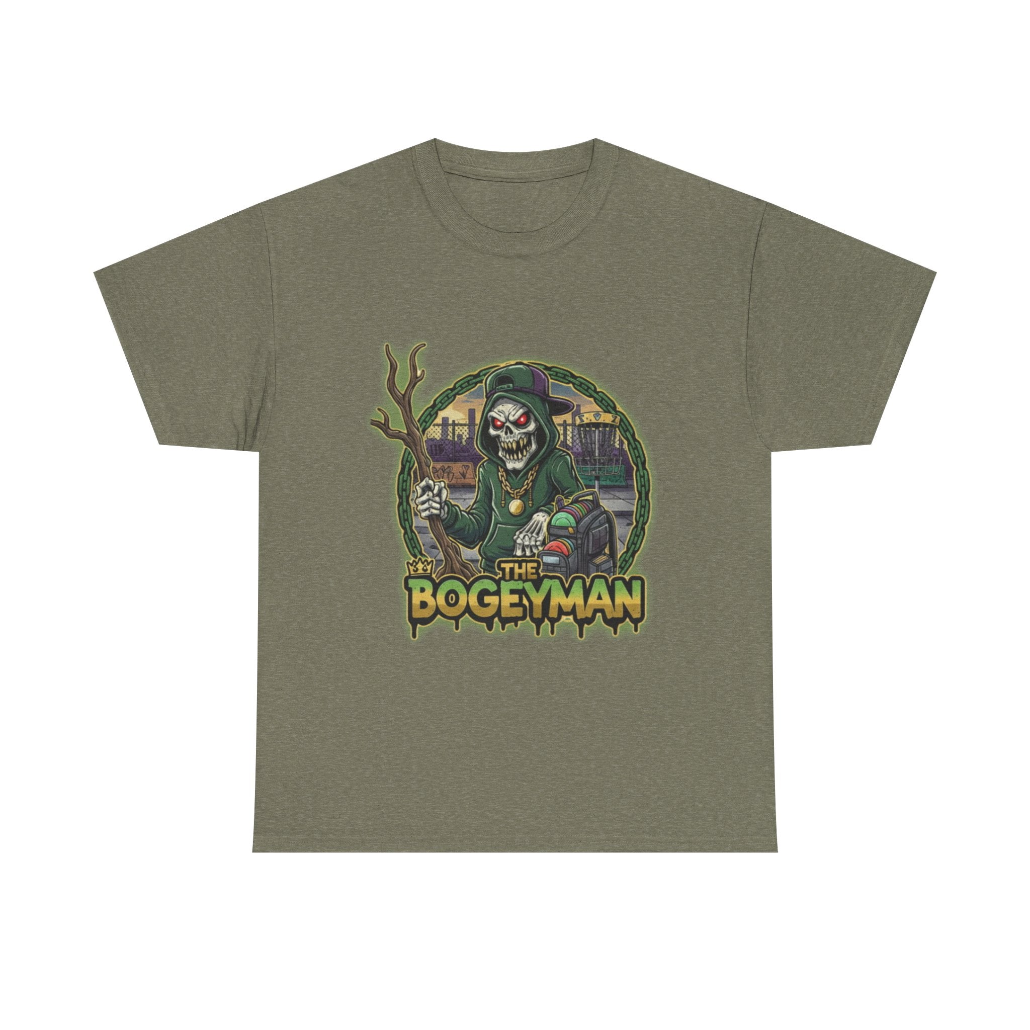 Bogeyman Disc Golf Tee. Unisex Heavy Cotton Tee, Horror T-Shirt, Halloween Costume, Spooky Gift, Graphic Tee for Ghost Lovers, Frolph