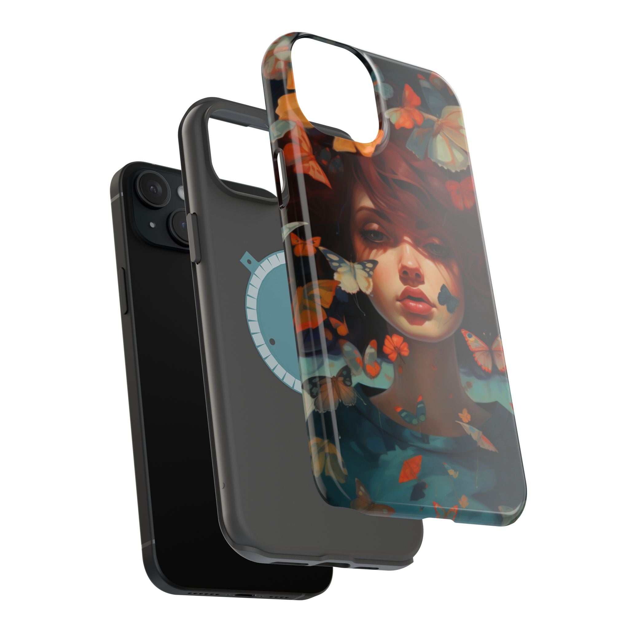 Artistic Butterfly Portrait Phone Case for iPhone & Android — Magnetic Impact-Resistant