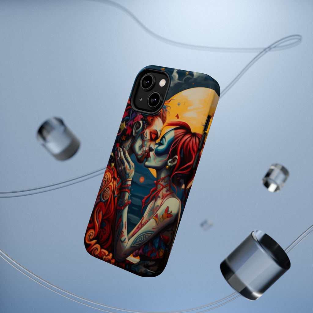 Day of the Dead Romantic Skull Couple Magnetic Impact-Resistant Phone Case for iPhone and Android