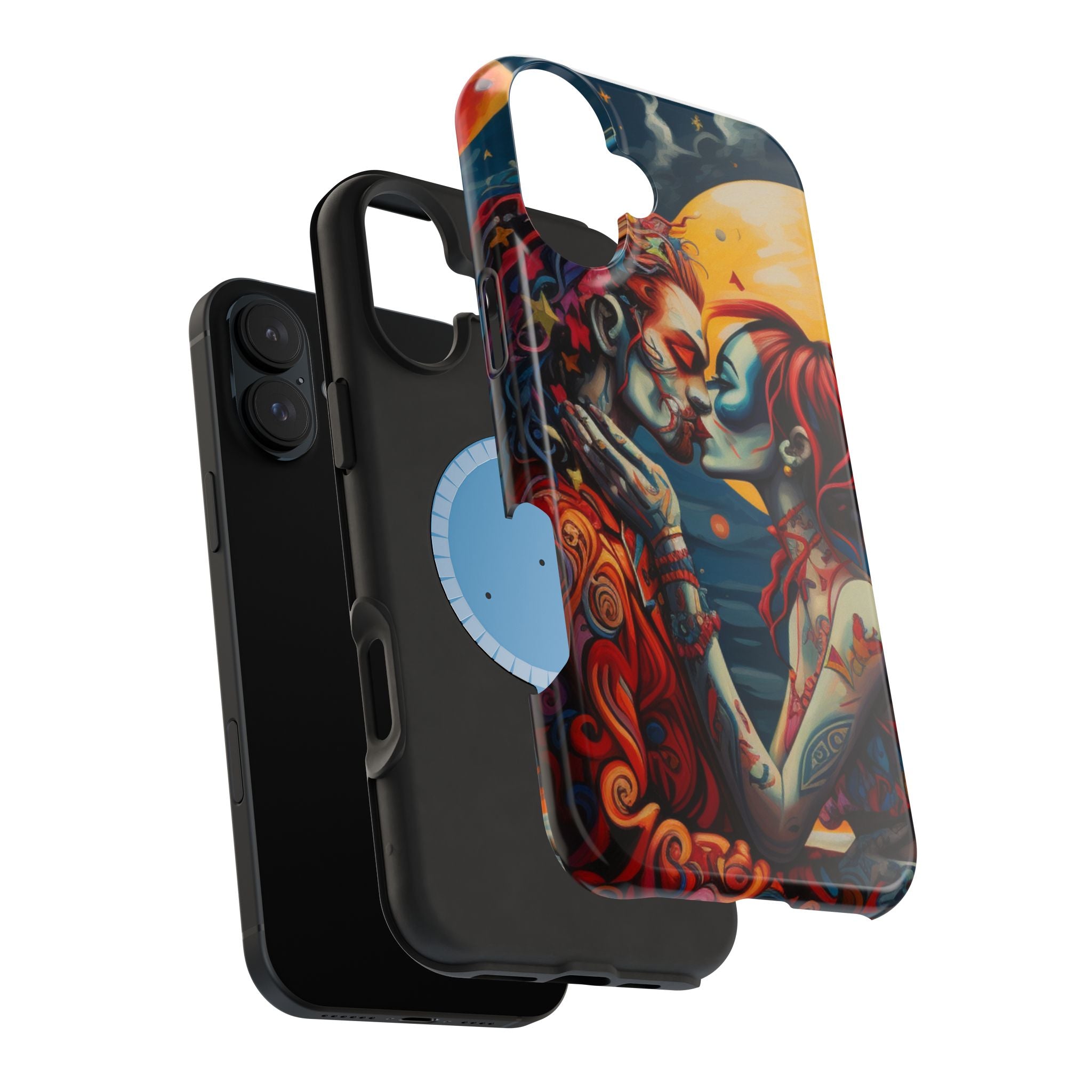 Day of the Dead Romantic Skull Couple Magnetic Impact-Resistant Phone Case for iPhone and Android
