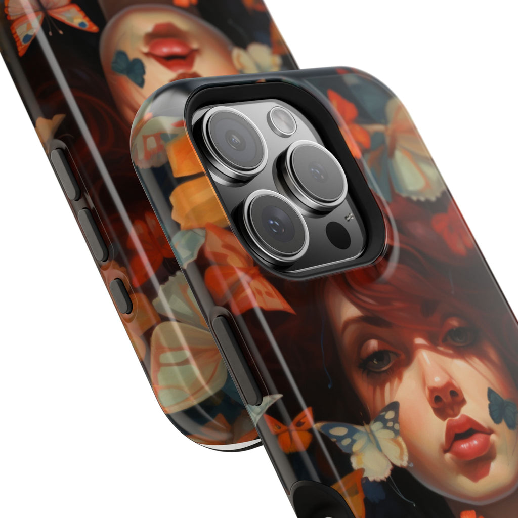 Artistic Butterfly Portrait Phone Case for iPhone & Android — Magnetic Impact-Resistant