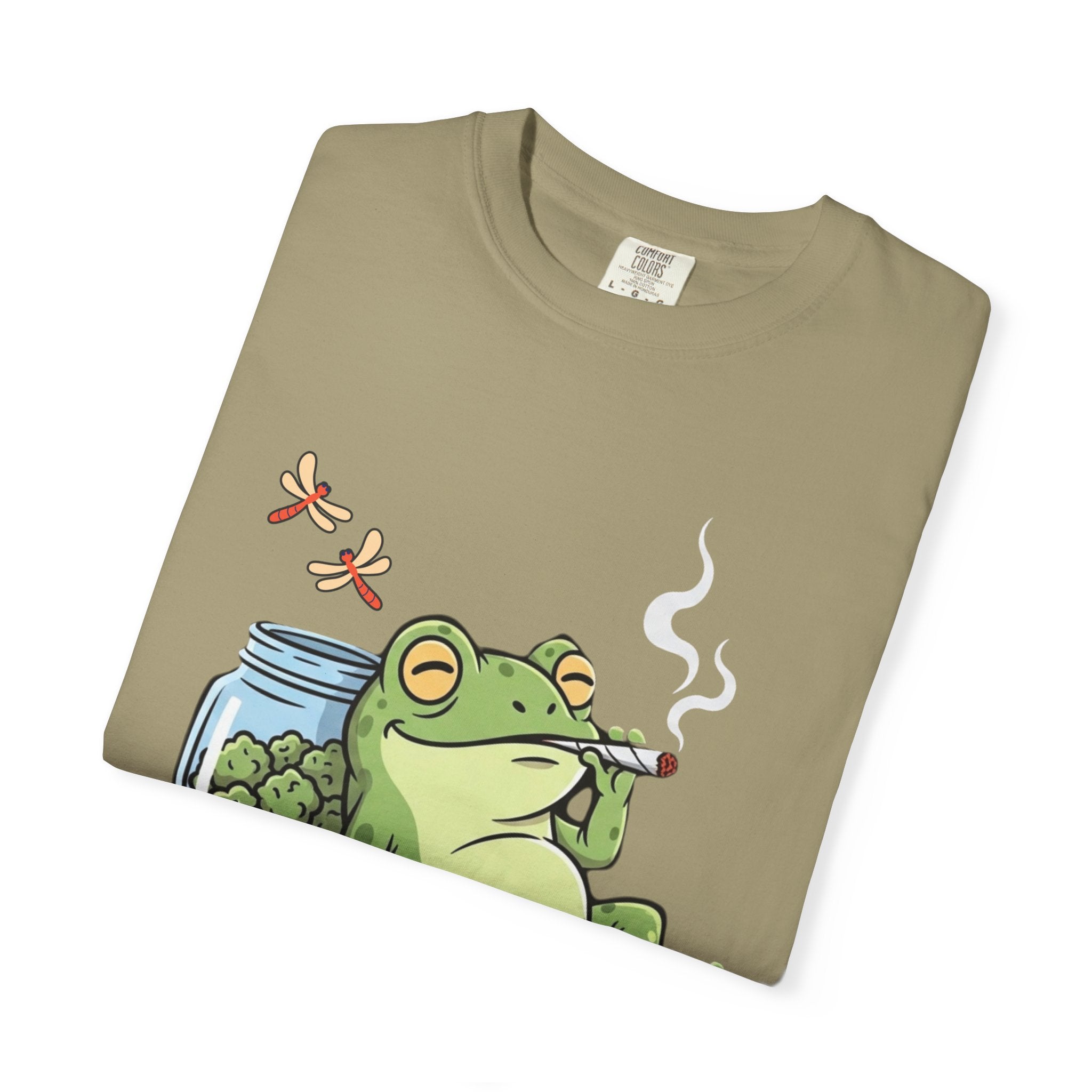 Unbothered Smoking Frog T-shirt | Relaxed Stoner Frog Graphic Tee