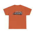 Crumble Text Grunge Broken Lettering Tee | Rust Orange Protest Conspiracy