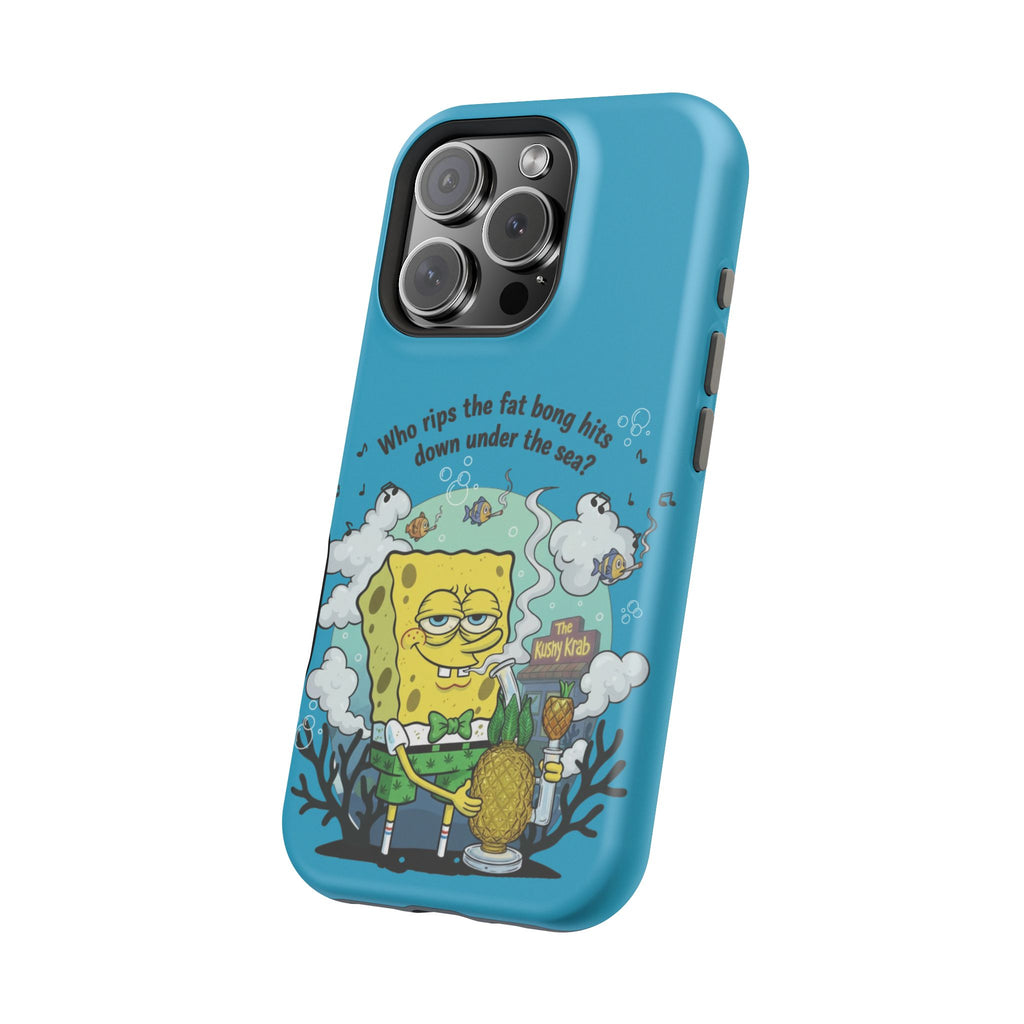 Cartoon Sponge Character with Surfboard & Beach Bong Art- Magnetic Impact-Resistant Phone Case for iPhone & Android