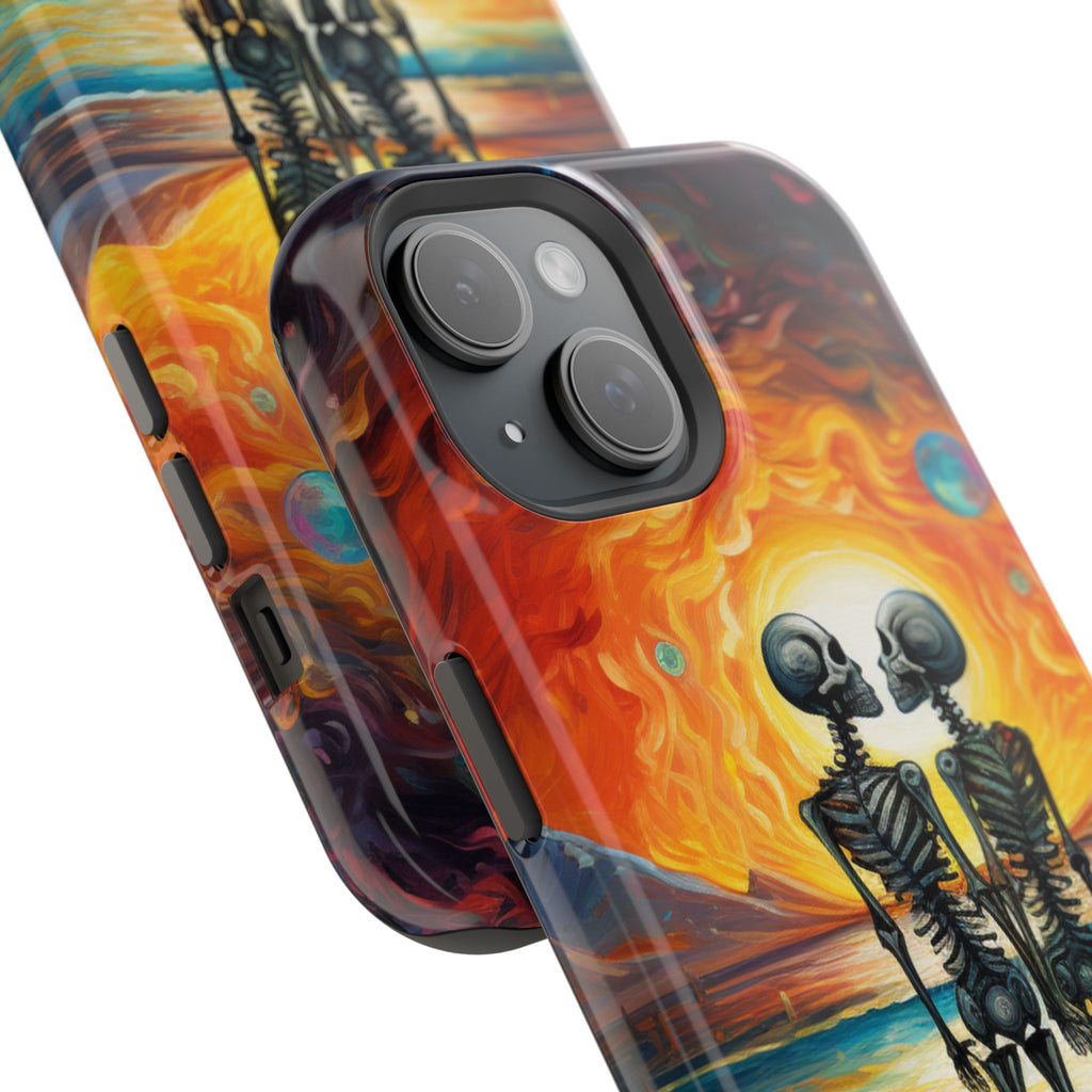 Skeleton Couple Sunset Phone Case | Magnetic Impact-Resistant Case