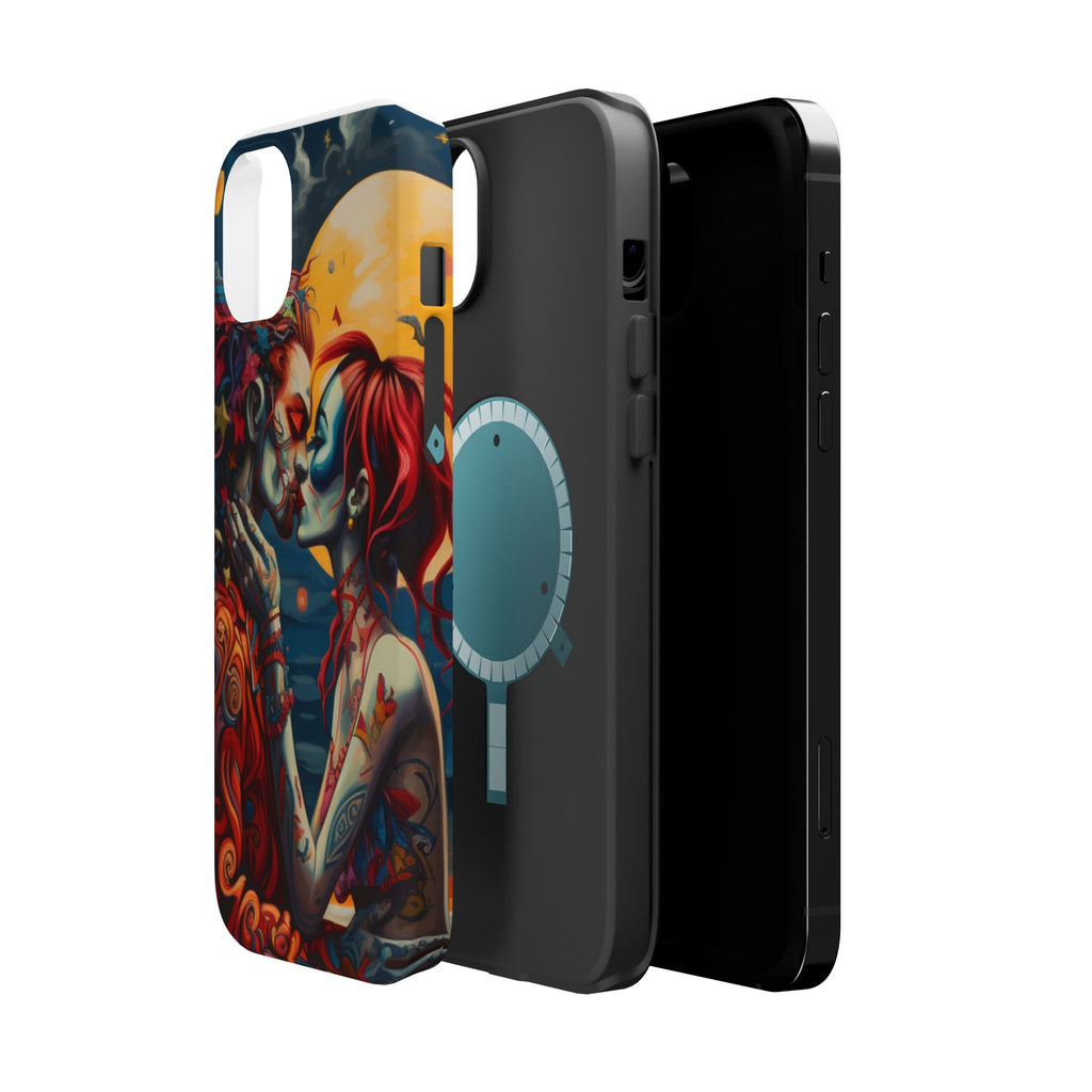 Day of the Dead Romantic Skull Couple Magnetic Impact-Resistant Phone Case for iPhone and Android