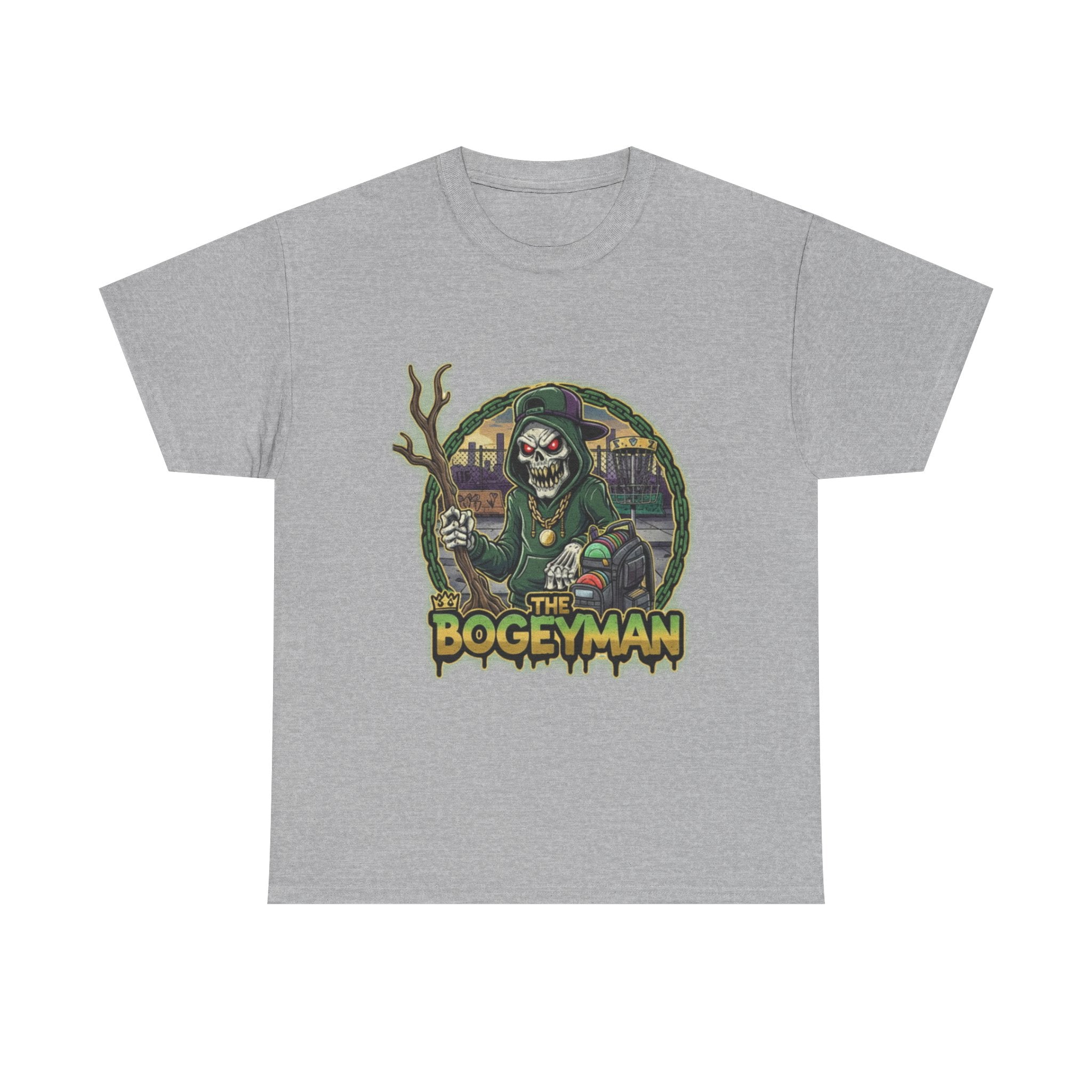 Bogeyman Disc Golf Tee. Unisex Heavy Cotton Tee, Horror T-Shirt, Halloween Costume, Spooky Gift, Graphic Tee for Ghost Lovers, Frolph