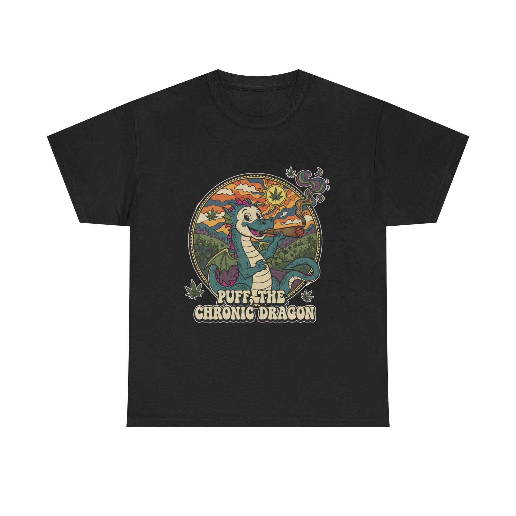 Puff the Chronic Dragon Tee | Retro Dragon Smoking 420 Design