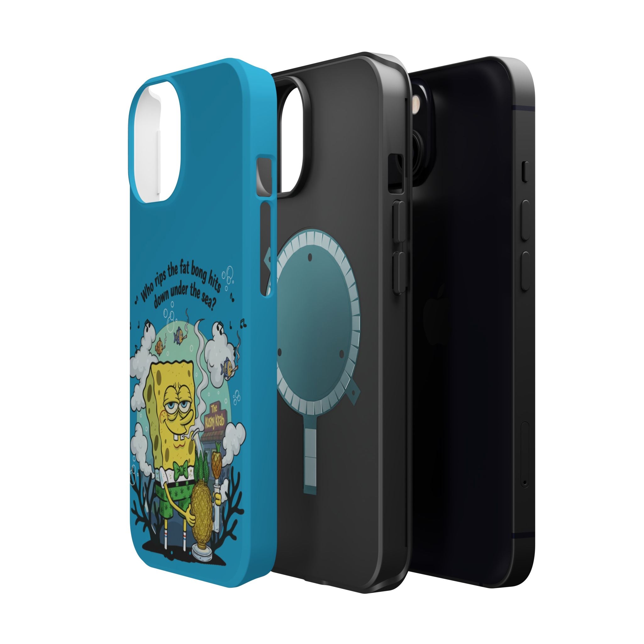 Cartoon Sponge Character with Surfboard & Beach Bong Art- Magnetic Impact-Resistant Phone Case for iPhone & Android