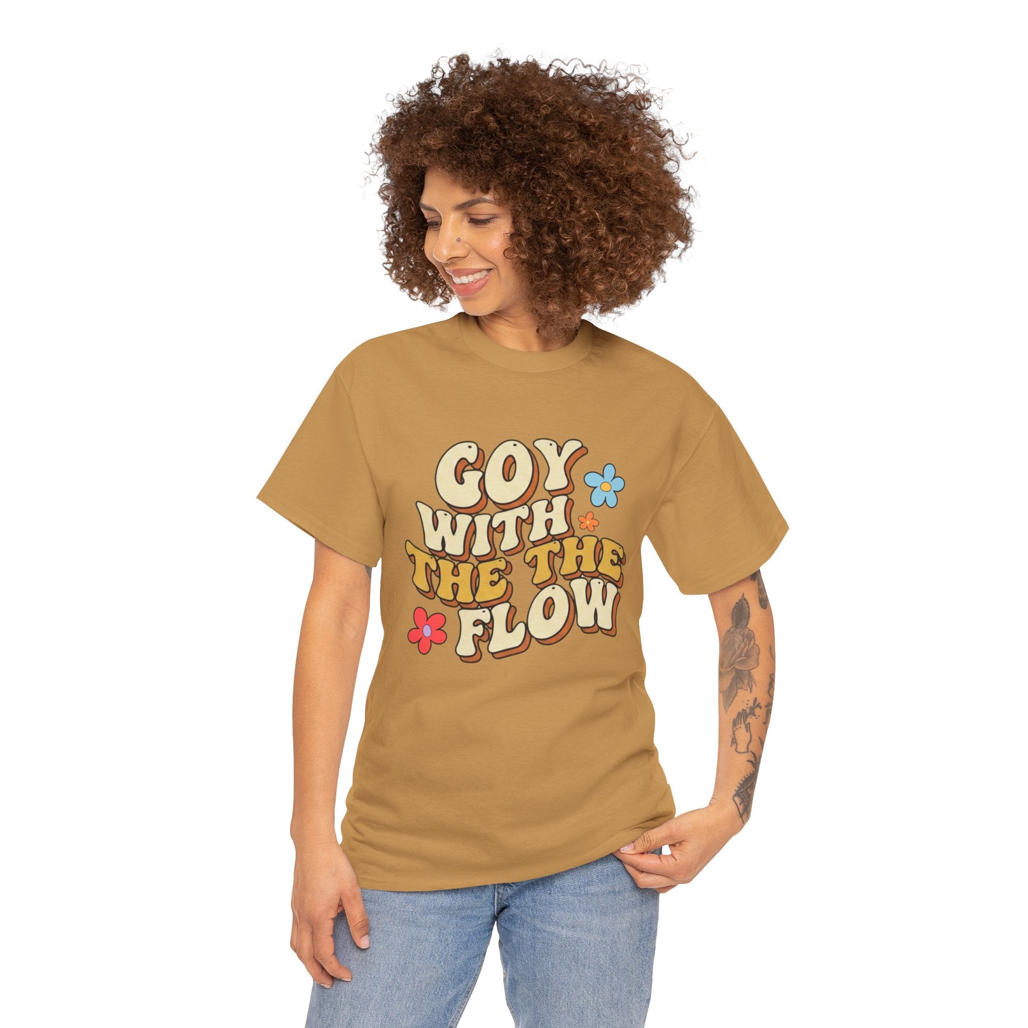 Goy With The Flow--Retro Flower Graphic Tee