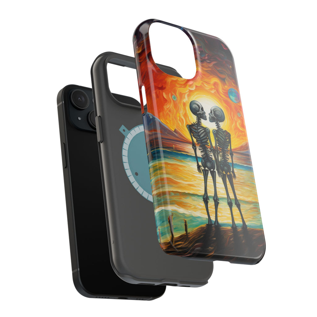 Skeleton Couple Sunset Phone Case | Magnetic Impact-Resistant Case