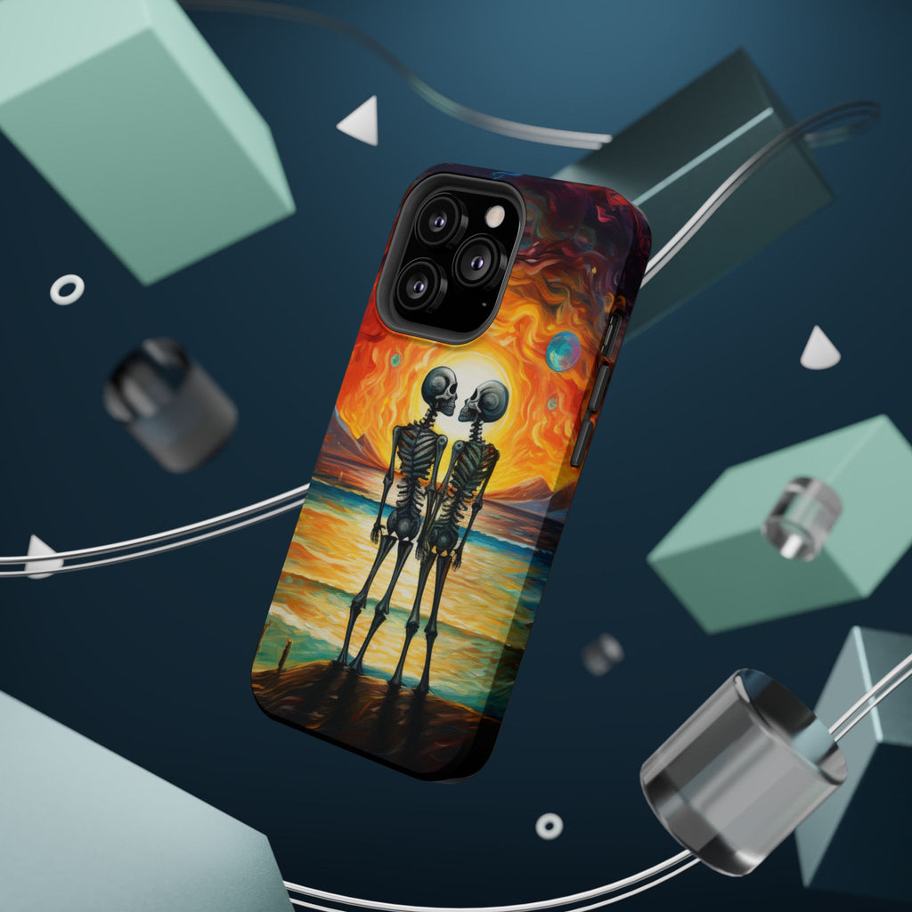 Skeleton Couple Sunset Phone Case | Magnetic Impact-Resistant Case