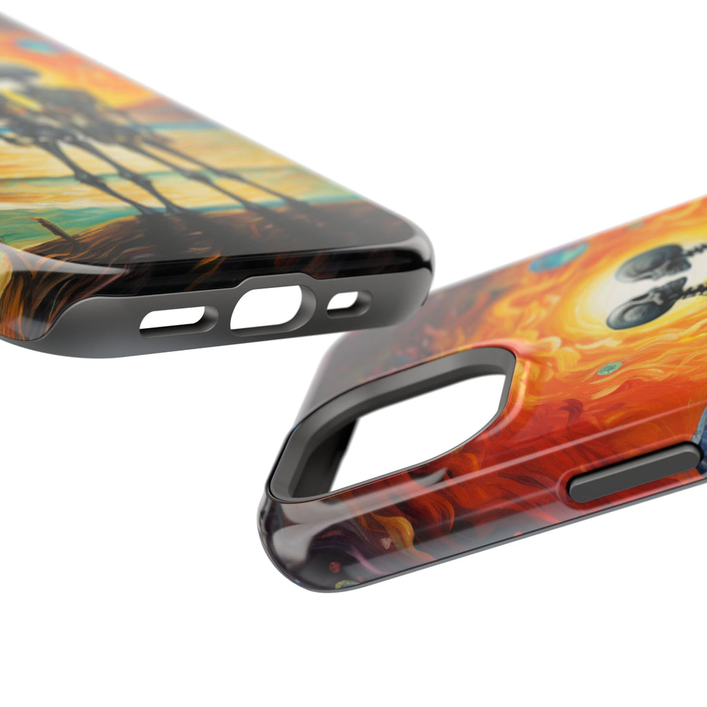 Skeleton Couple Sunset Phone Case | Magnetic Impact-Resistant Case