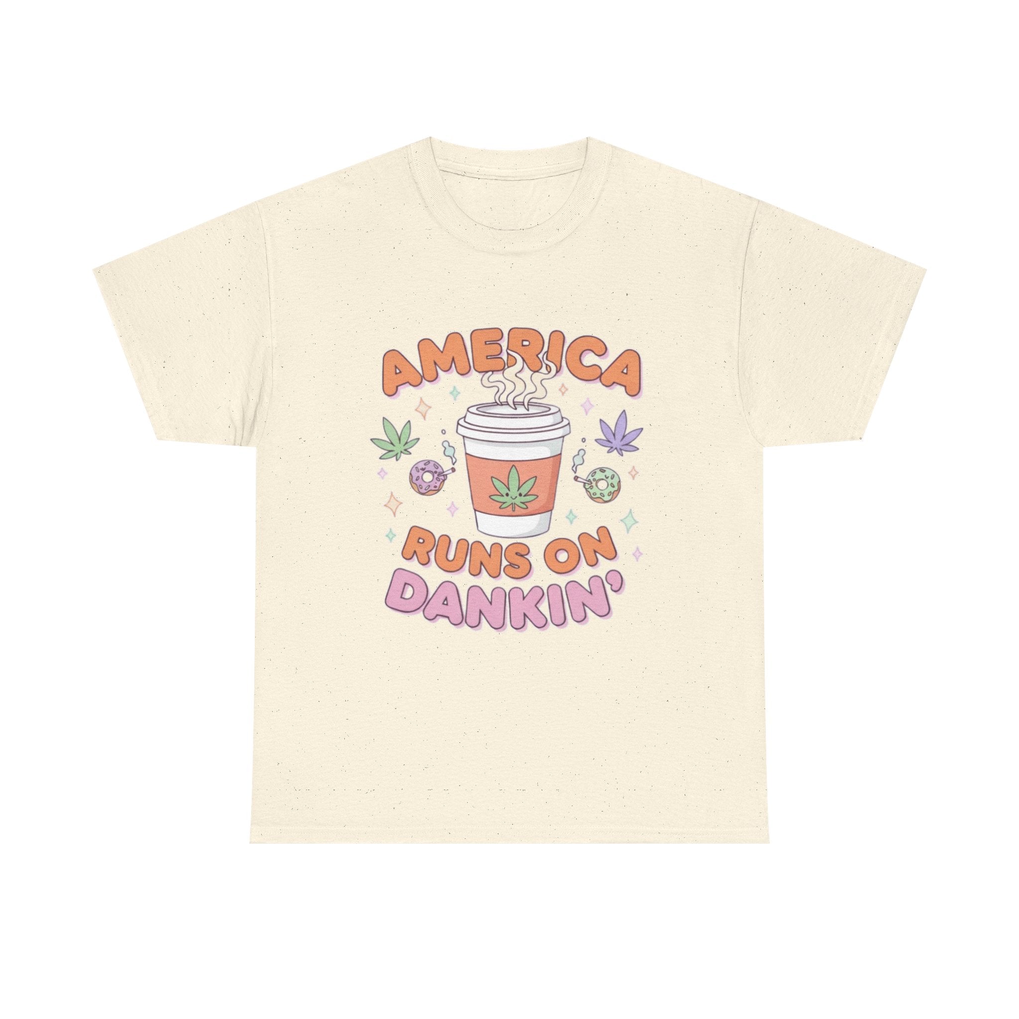 America Runs on Dankin'- Herb Leaf Graphic Tee | Funny Stoner Parody