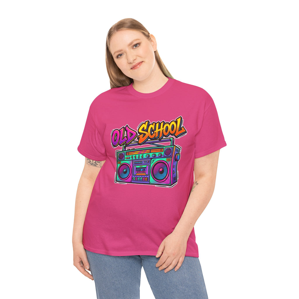 Old School Boombox Tee — Retro 80s Vintage Radio Graphic T-Shirt