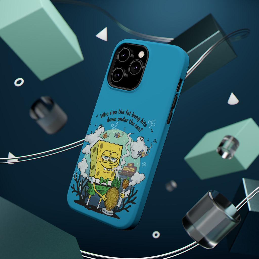 Cartoon Sponge Character with Surfboard & Beach Bong Art- Magnetic Impact-Resistant Phone Case for iPhone & Android