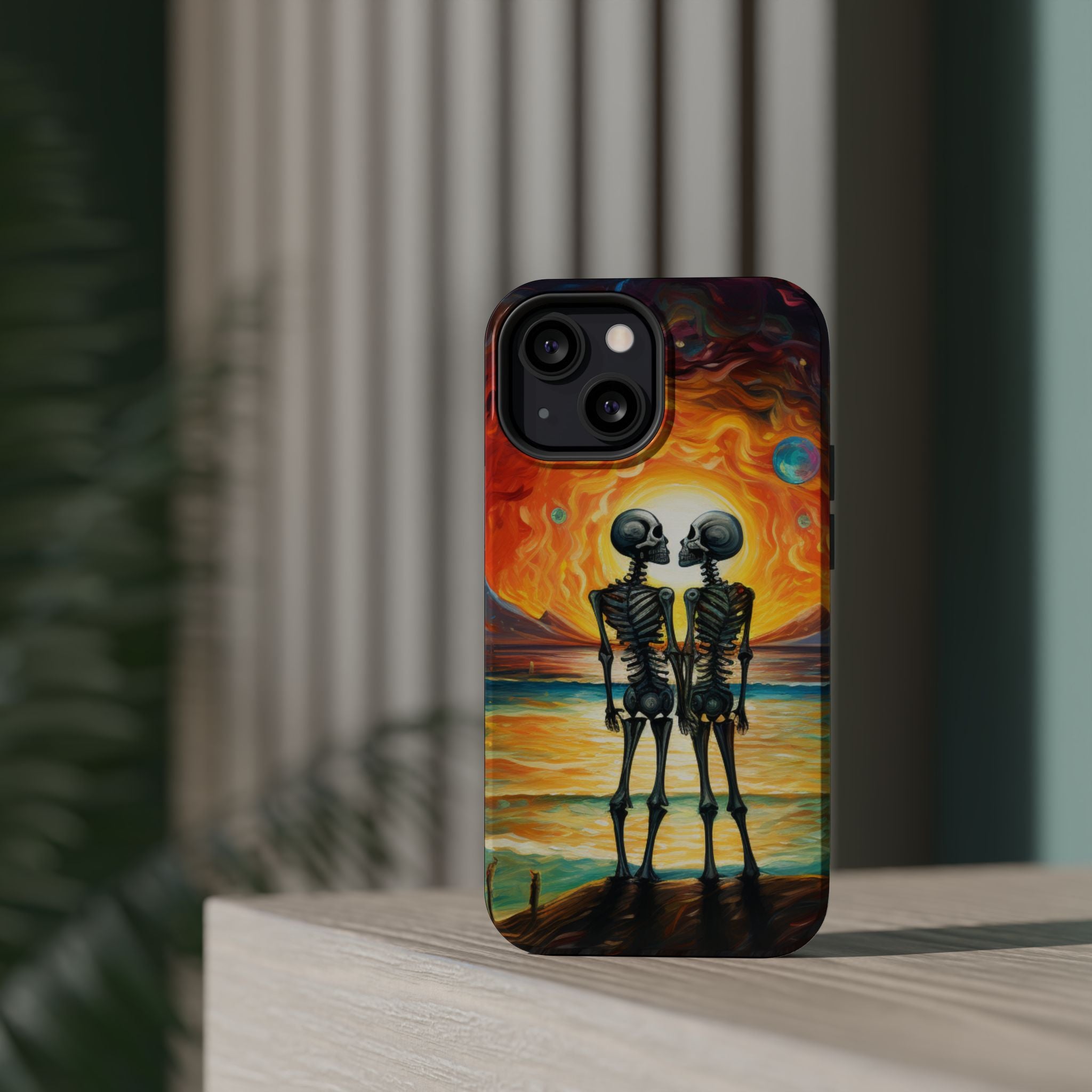 Skeleton Couple Sunset Phone Case | Magnetic Impact-Resistant Case