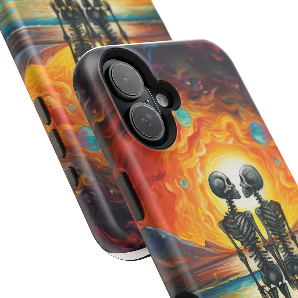 Skeleton Couple Sunset Phone Case | Magnetic Impact-Resistant Case