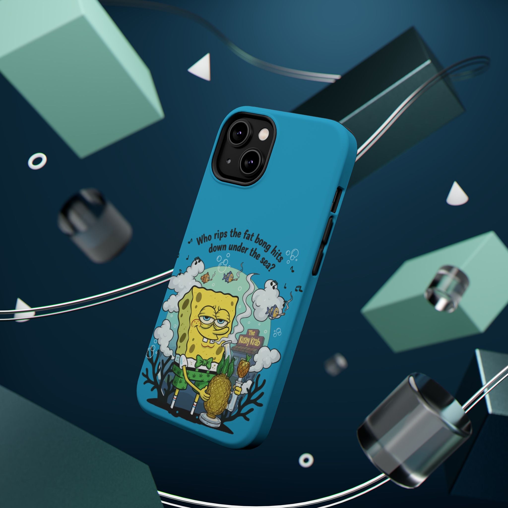 Cartoon Sponge Character with Surfboard & Beach Bong Art- Magnetic Impact-Resistant Phone Case for iPhone & Android