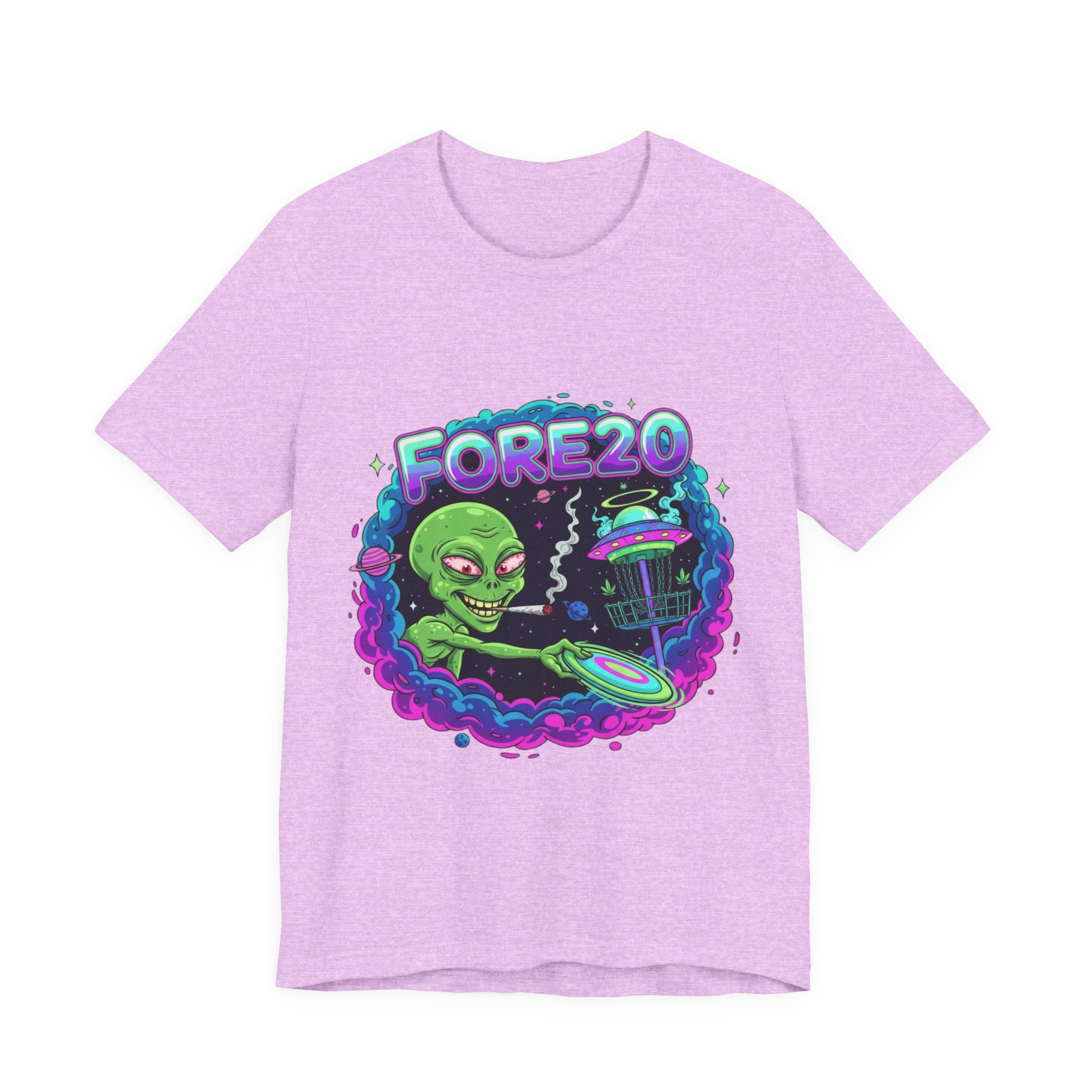 Stoner Alien Disc Golf Tee, UFO T-Shirt, Fun Casual Wear, Gift for Space Lovers, Sci-Fi Fan Apparel, Dunny 420 Frolph Shirt