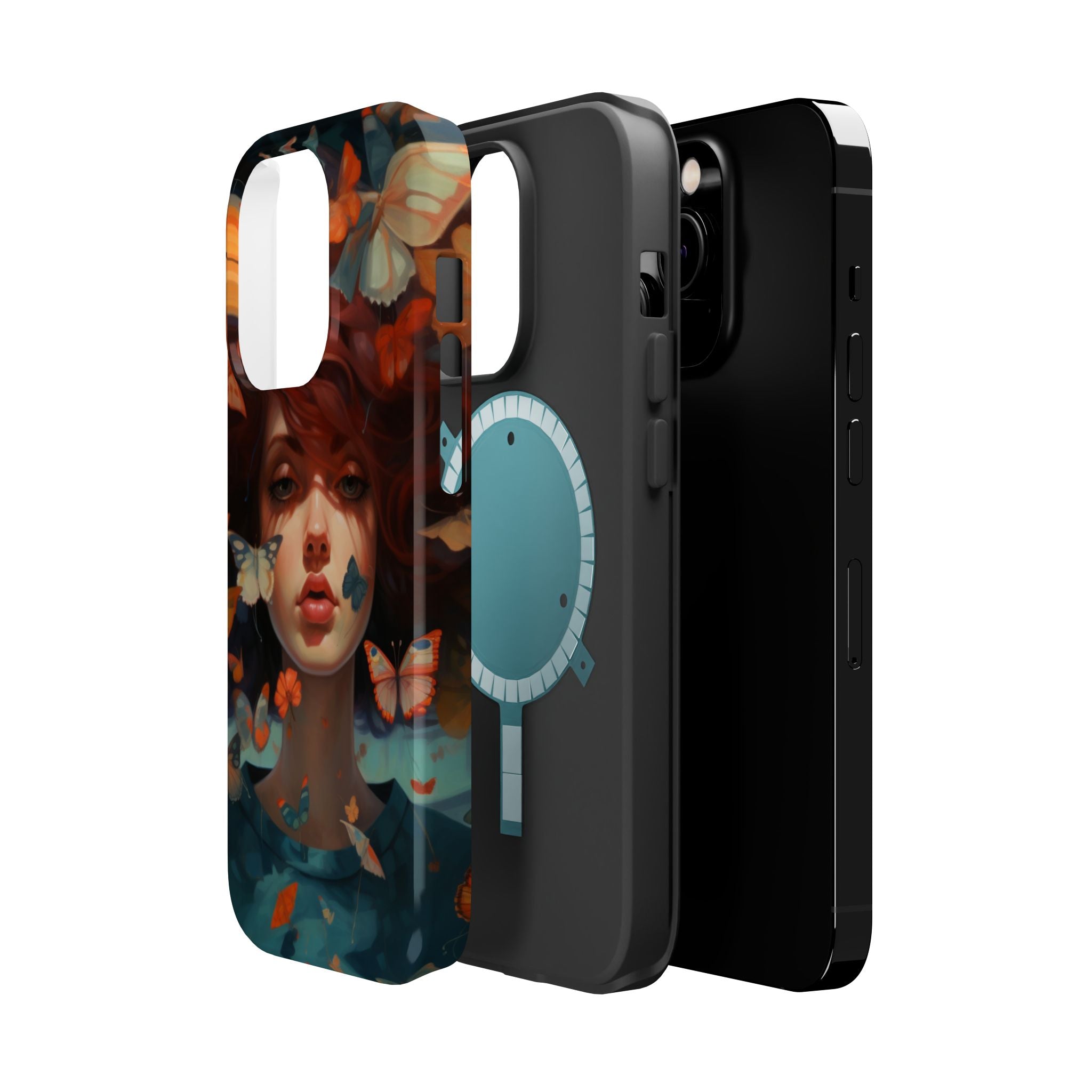 Artistic Butterfly Portrait Phone Case for iPhone & Android — Magnetic Impact-Resistant
